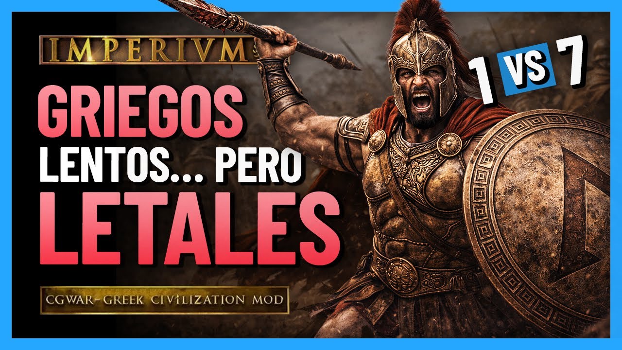 🏛️🇬🇷 Cómo GANAR un 1 VS 7 con GRIEGOS 🇬🇷 🏛️ | Lentos… pero LETALES | CGWAR GREEK MOD | IMPERIUM 3