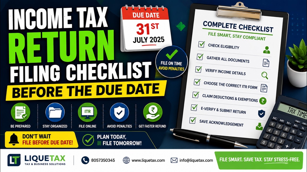 ITR Filing Checklist Before the Due Date | Don't Miss These Steps