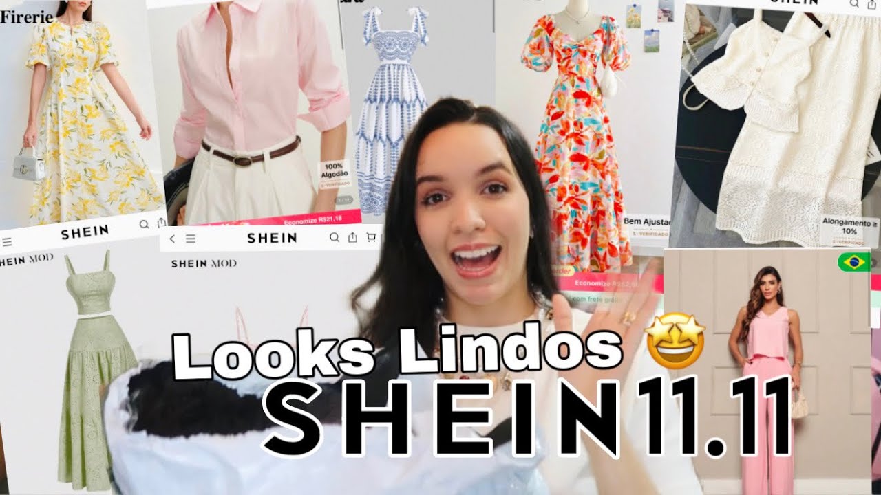 PROVANDO RECEBIDOS SHEIN - LOOKS DE ENVIO NACIONAL E INTERNACIONAL Vestidos,Conjuntos,Camisa Algodão