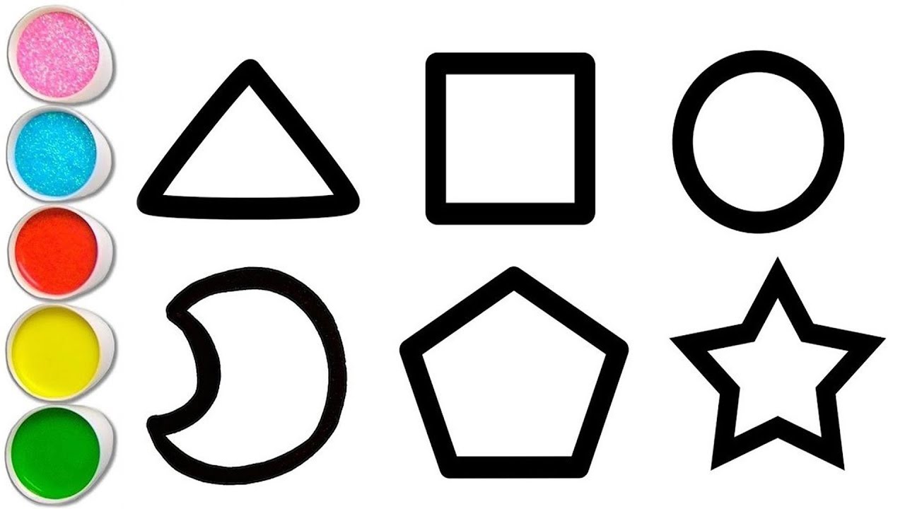Shapes drawing for kids, Learn 2d shapes, colors for toddlers | Preschool Learning part - 166