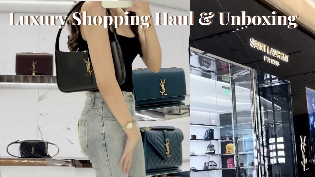 luxury shopping & unboxing vlog 🖤🛍 ysl, louboutin, aquazurra | baccarat rouge 540 EDP •philippines