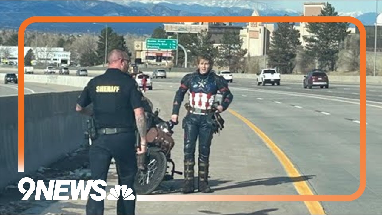'Captain America' gets some help when his motorbike breaks down
