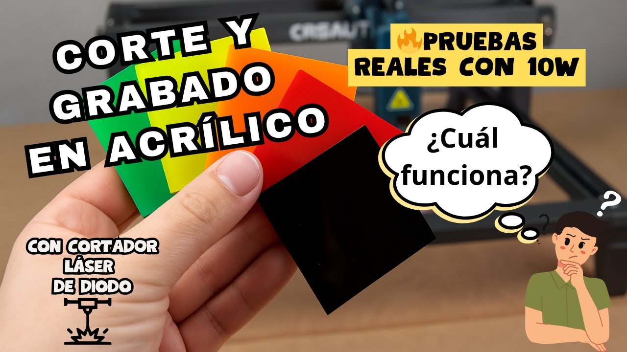 ¿Qué colores de acrílico corta y graba un láser de diodo de 10W? | Pruebas reales Creality Falcon