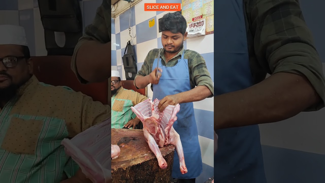 SUPER MUTTON CUTTING SKILLS 🔥🔪 | FULL GOAT CUTTING #shorts #muttonbiryani #mutton #cuttingskills