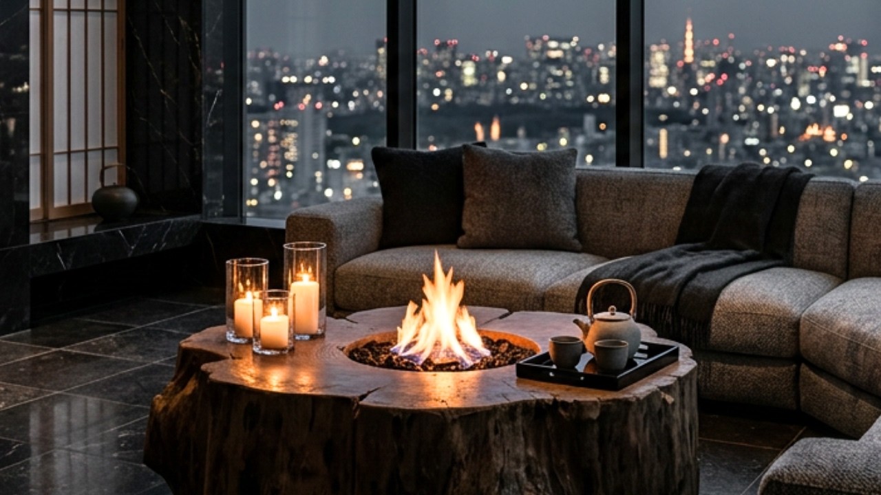 Luxury apartment deep work ambience Japanese 3 hour loop