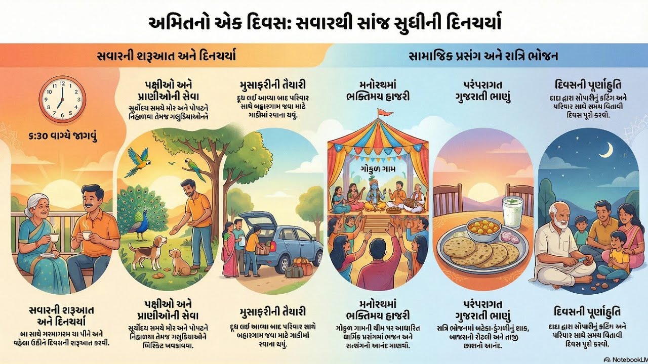 અમીતનો એક દિવસ: સવાર થી સાંજ સુધીની દિનચર્યા 