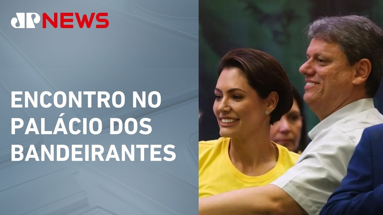 Tarc&iacute;sio, Michelle Bolsonaro e Zema se re&uacute;nem antes de ato em SP