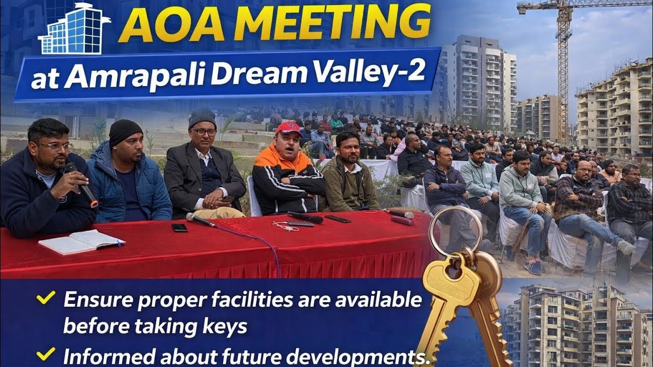 Amrapali Dream valley-2 Construction update, possession update & key handover process update by AOA