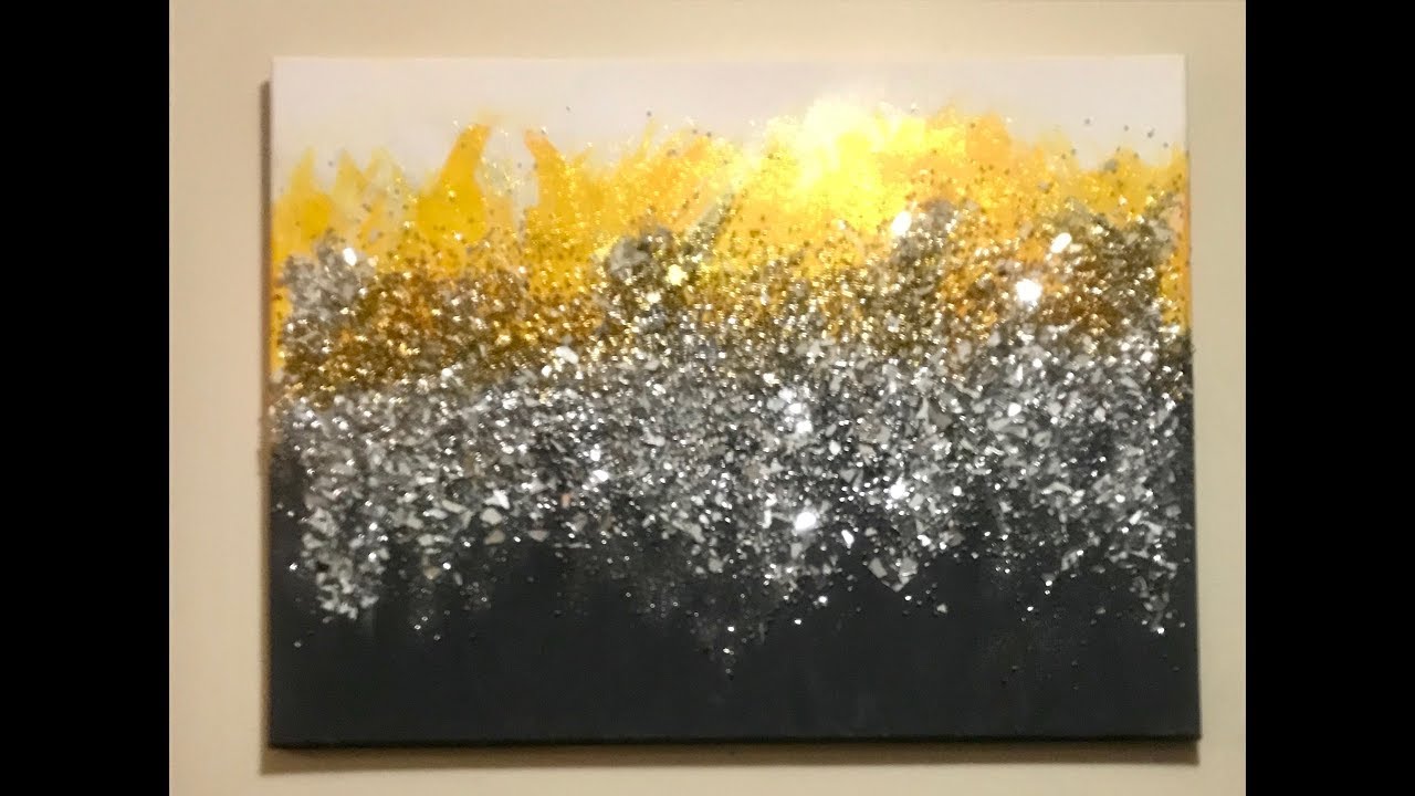 DIY | Z Gallerie Glitter Wall Art Reaching For Spring #diyzgalleriewallart #Abstract-art #artdupe