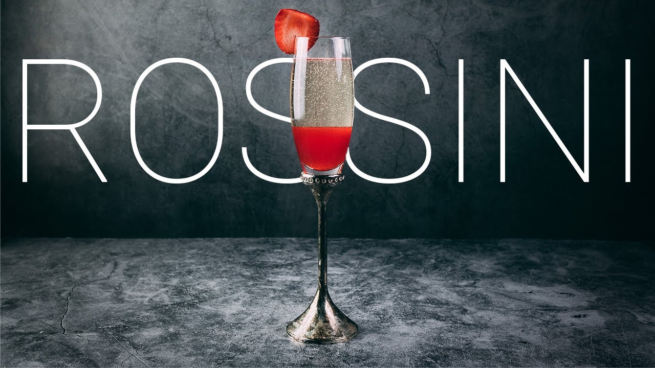 Rossini Cocktail. Prosecco Cocktail with Strawberry Syrup