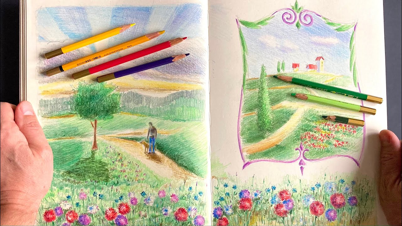 First sketchbook ever : Drawing #13 : Man walking a dog