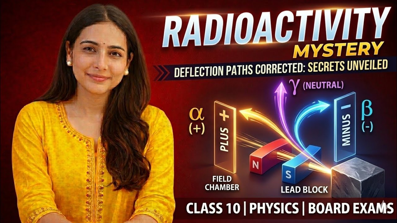 RADIOACTIVITY CLASS 10 ICSE BOARD|DEFLECTION OF RADIATION IN MAGNETIC AND ELECTRIC FIELD