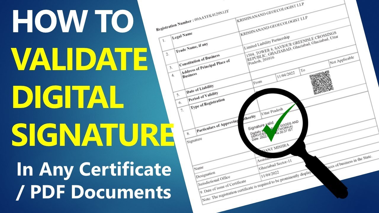 How Validate DIGITAL SIGNATURE in Any Certificate / PDF Documents | Digital Signature Verification..
