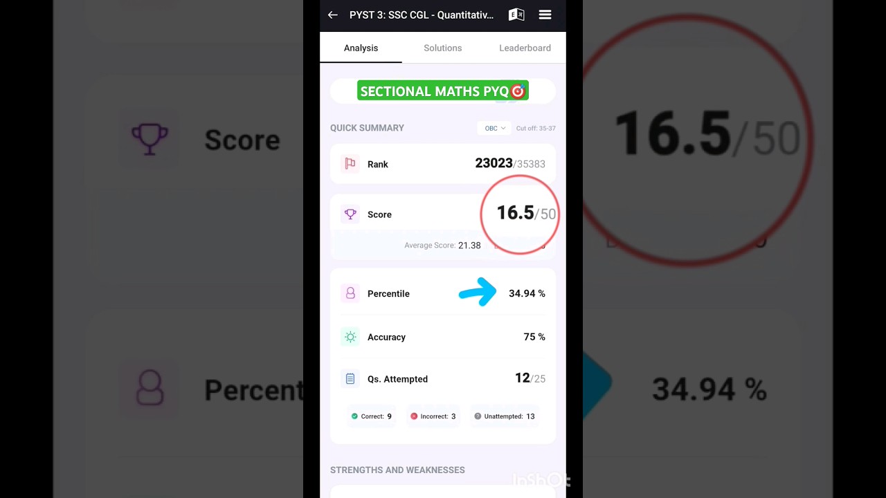 SSC CGL 🎯 MATHS SECTIONAL MOCK TEST 2022&23 #shorts #ssccgl #ssc #cgl2024 #chsl #mocktest