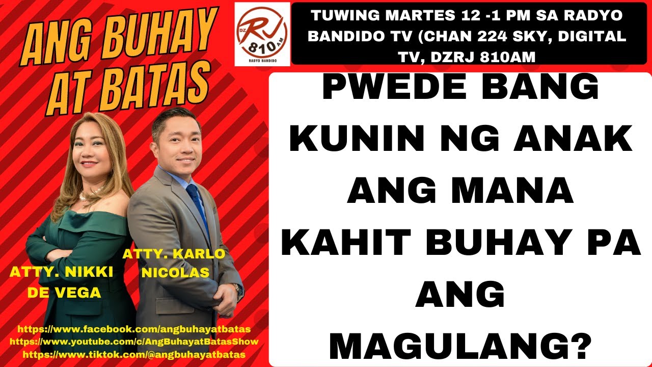 PWEDE BANG KUNIN NG ANAK ANG MANA KAHIT BUHAY PA ANG MAGULANG?