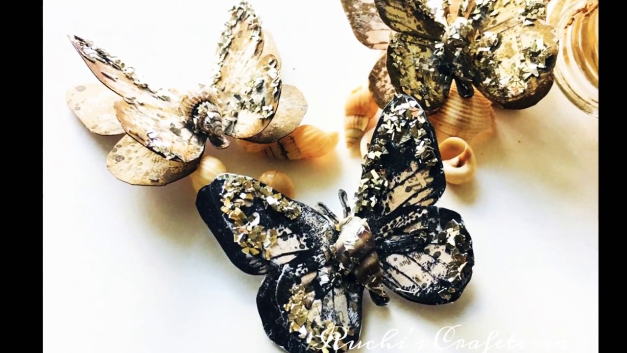 DIY | How To Make Butterfly Embellishment | Vintage | Mixed Media | Start To Finish