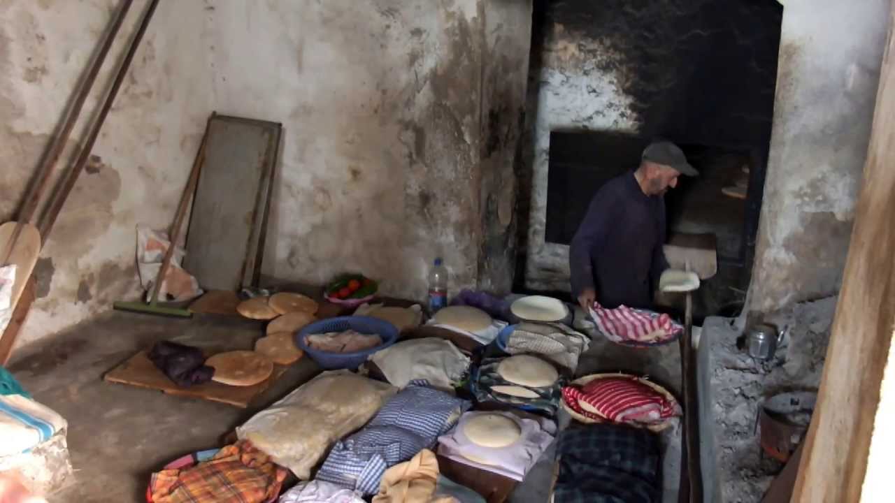 Traditional way of cooking bread In Bhalil 3 km close to Sefrou & 24 km to Fez Morocco