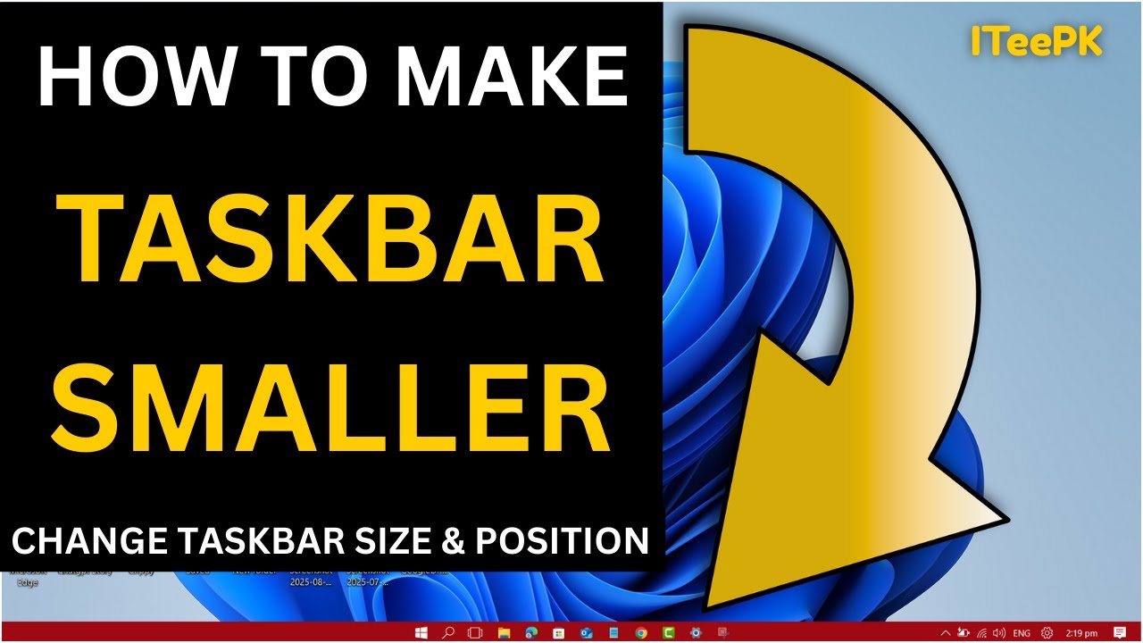 How to Make Taskbar Smaller in Windows 11 | Change Taskbar Size & Position (2025 Guide)
