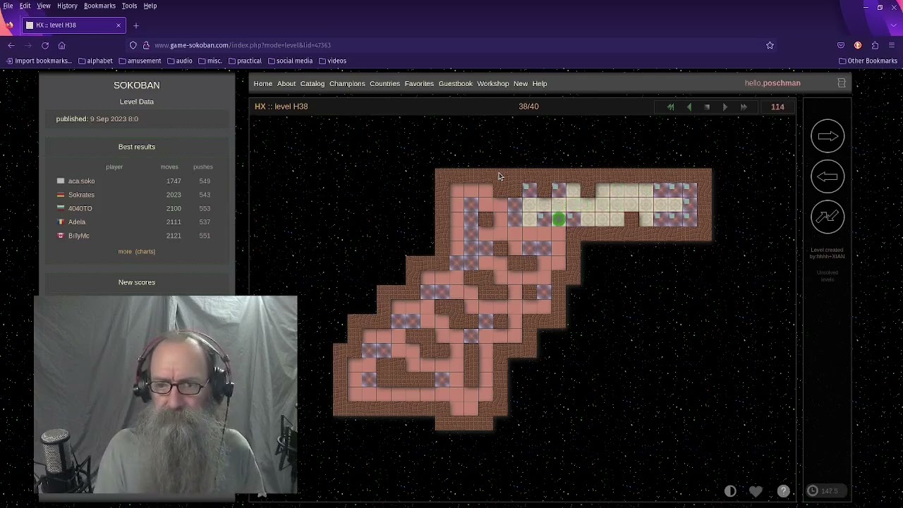 Game Play Sokoban ASMR soft spoken Bill MaxVoxPax