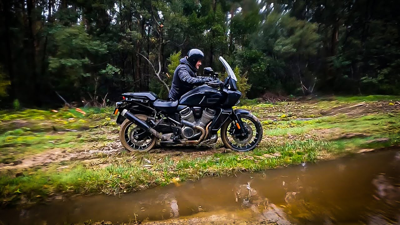 How to lift a Harley Davidson up in the mud - Pan America Special