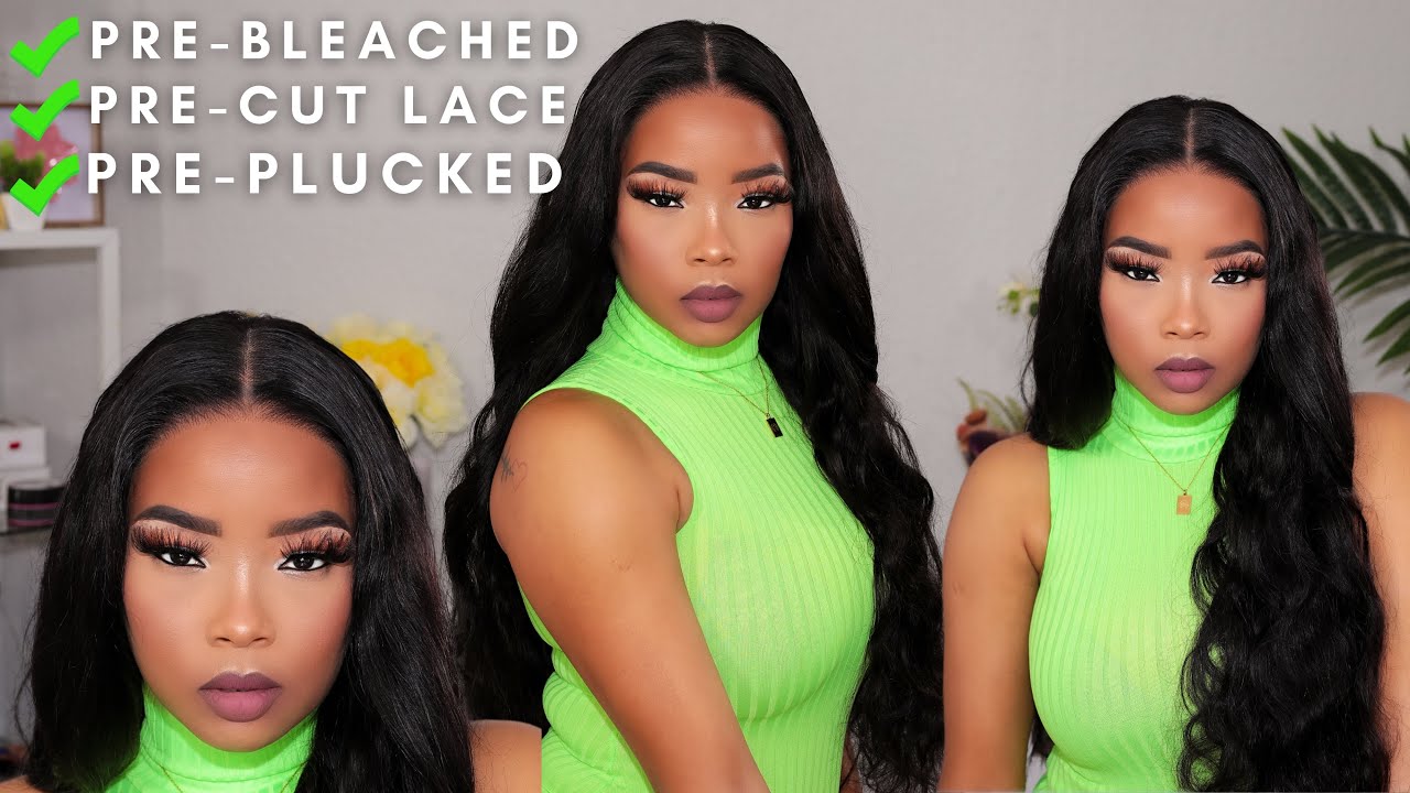 SUPER NATURAL Pre-Cut Glueless Install on Body Wave Wig ft. @Wig Fever