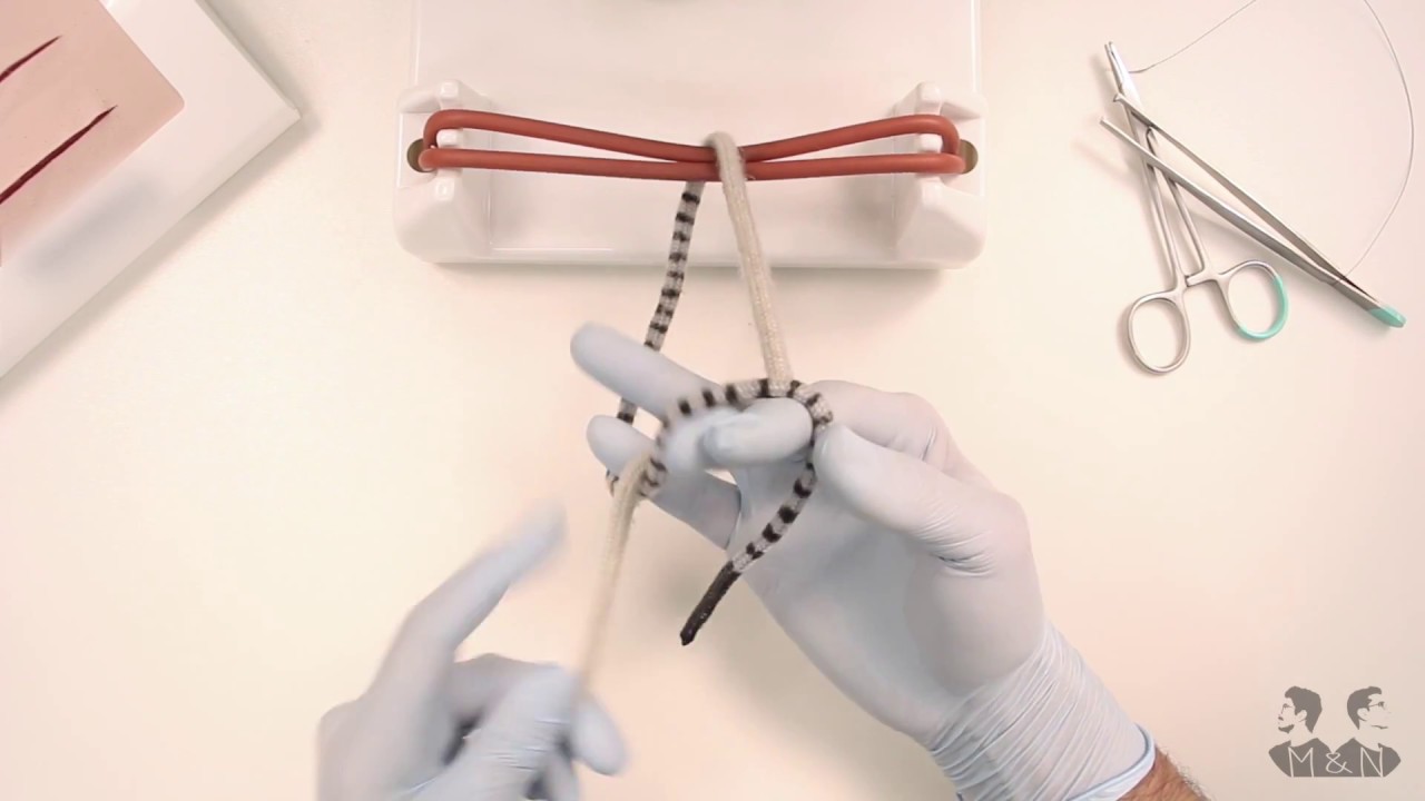 Chirurgischer Zweihandknoten (Doppelter Überhandknoten)
