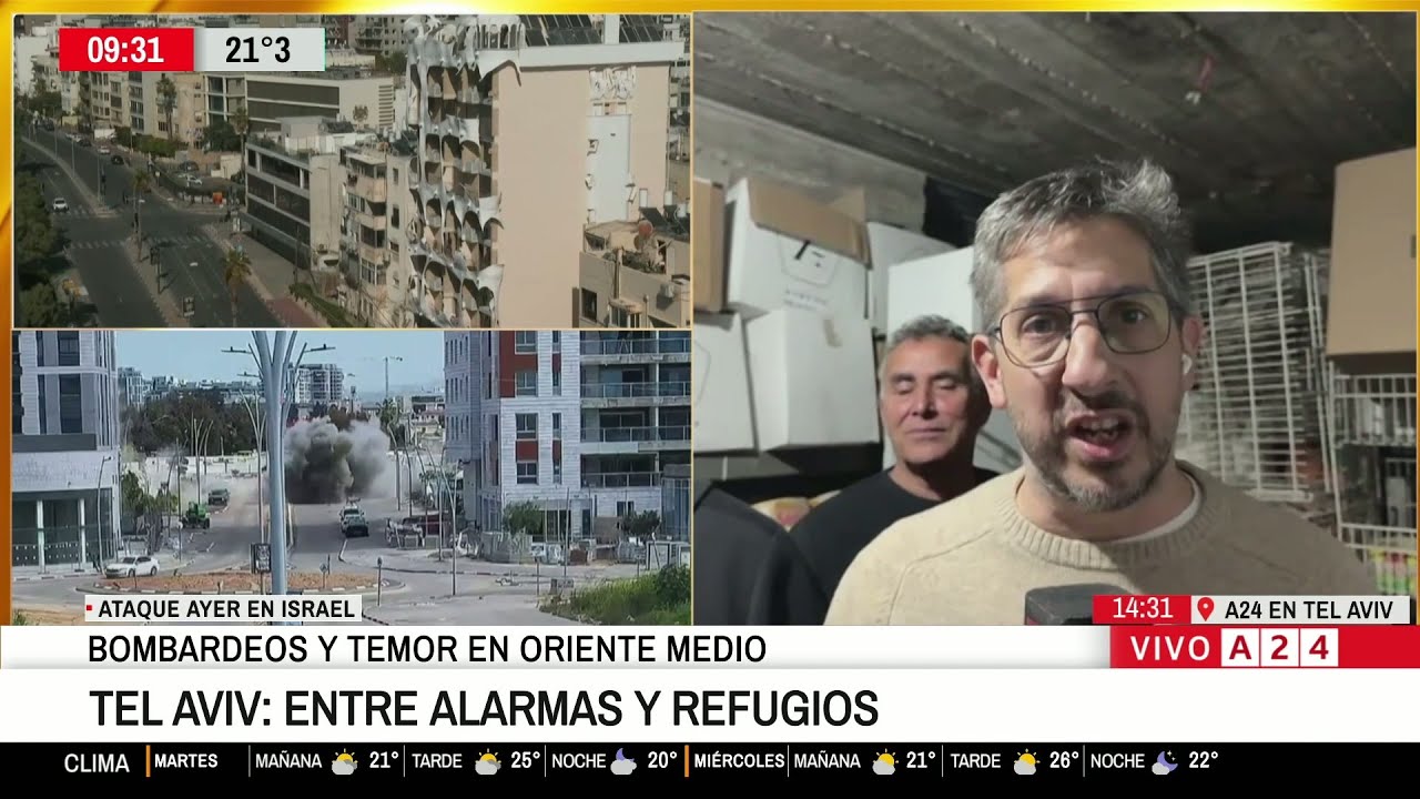 📢 A24 DESDE ISRAEL | LA VIDA BAJO ALERTA EN TEL AVIV TRAS LOS ATAQUES IRANÍES