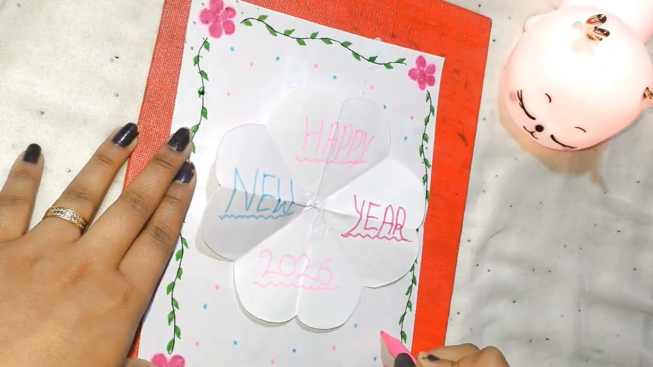 Handmade Happy New Year 2026 Greeting Card | DIY Pop-Up Card Tutorial