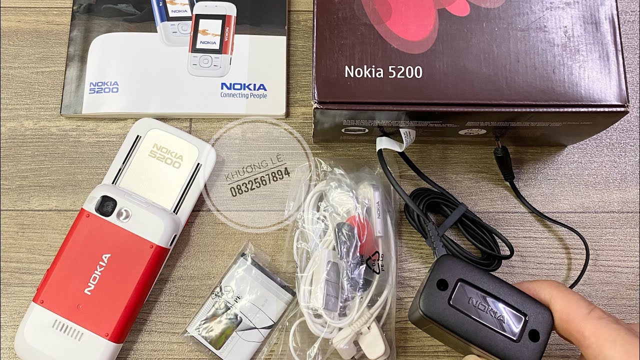Mở hộp chi tiết Nokia 5200 Full Box, Mới 100% Chưa Qua sử dụng, m&agrave;u Đỏ Trắng rất hiếm!LH: 0832567894