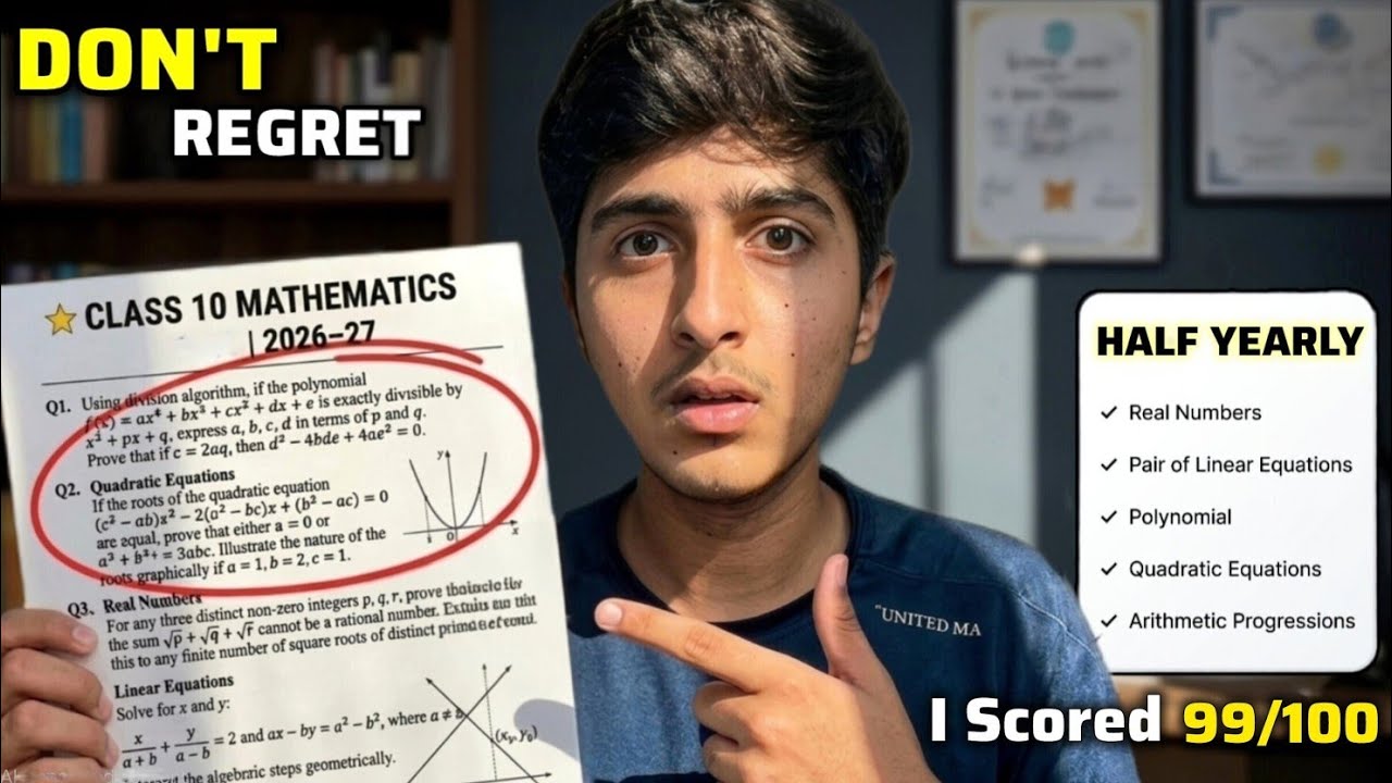 🔥 CLASS 10 Maths: Watch Before HALF YEARLY Exam [ revise 5 chapters]