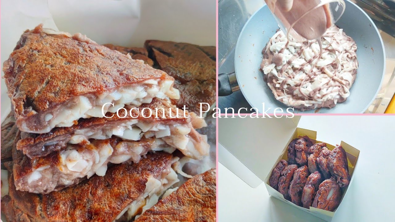 บ้าบิ่นมะพร้าวอ่อน Coconut Pancakes ขนมแป้งจี่แบบไทย นุ่ม หนึบ หอม มัน ใส่มะพร้าวแบบจัดหนัก แจกสูตร