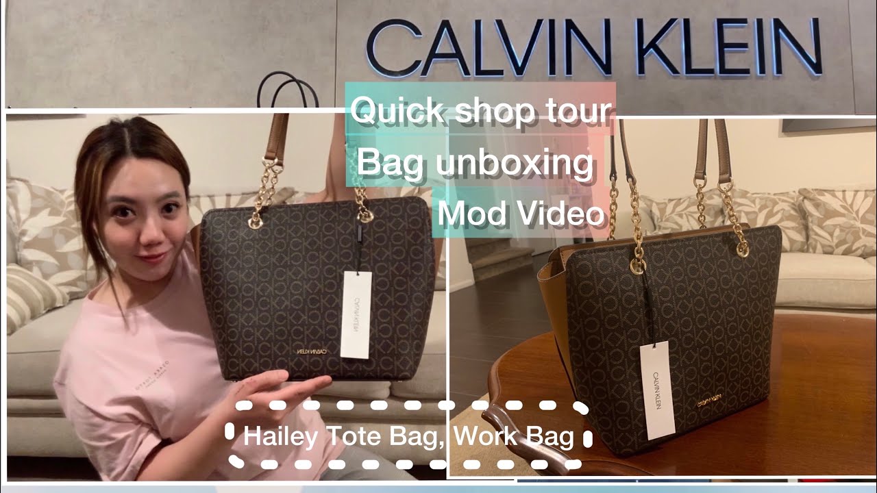 Calvin Klein Hailey Tote Bag, Work bag, Quick Shop Tour, Unboxing, Mod Video