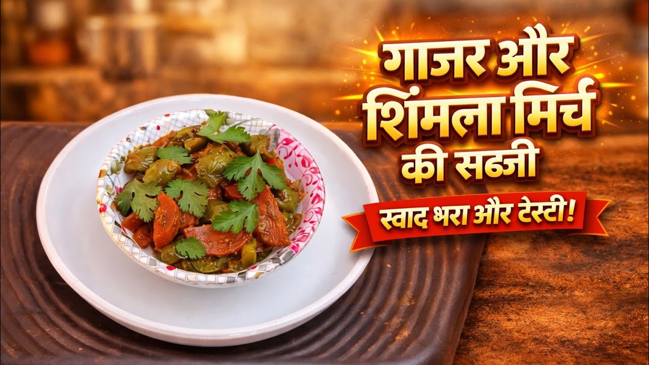 स्वादिष्ट शिमला मिर्च ओर गाजर की मिक्स सब्जी###gungunkezaike #gungunkezaike 