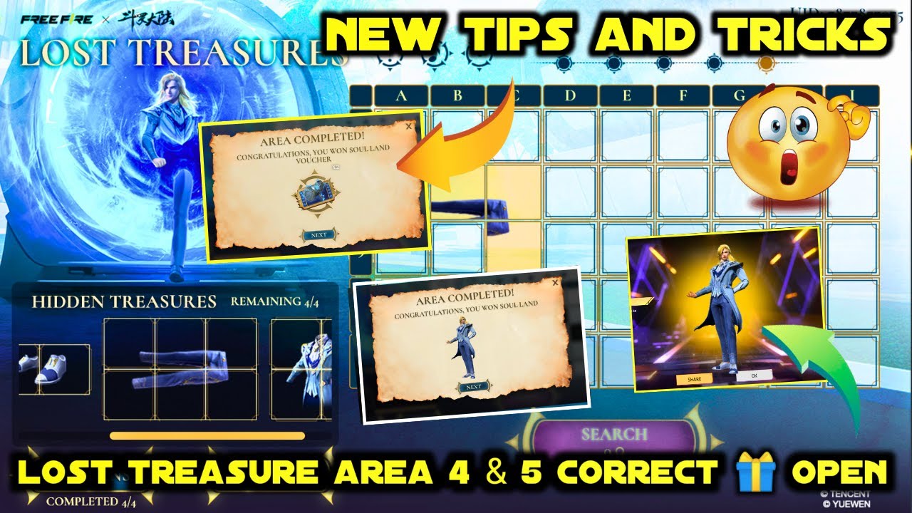 LOST TREASURE EVENT TRICK IN FREE FIRE AREA 5 |  LOST TREASURE AREA 4 MISSION KAISE COMPLETE KAREN