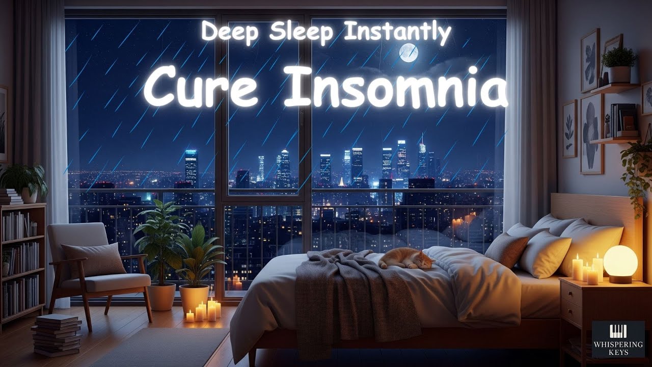 🌧️ Heavy Rain & Deep Sleep Music | Cure Insomnia in 3 Minutes (Black Screen)
