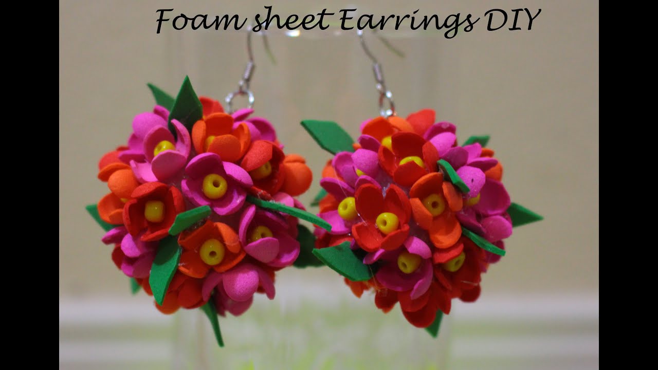 Earrings DIY (using foam sheet) style 2