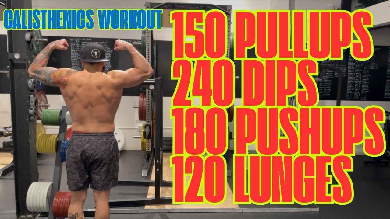 150 Pullups + 240 Dips + 180 Pushups + 120 Lunges | Eric Rivera 