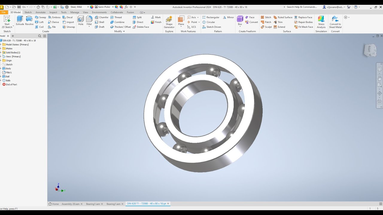 ENGT 230  | Problem 20  | Bearing Design with the Design Accelerator | Autodesk Inventor Tutorial