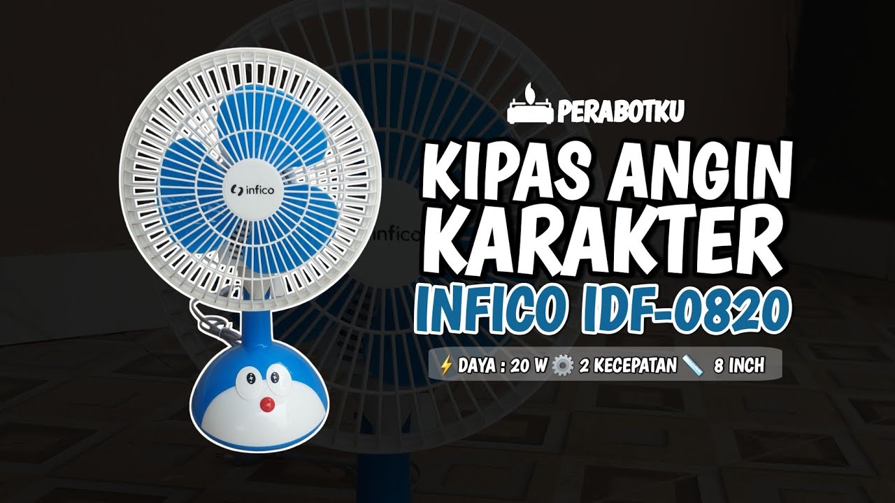 Imut! Unboxing & Review Kipas Angin Meja Karakter Infico IDF-0820/Kipas Angin 8 Inch