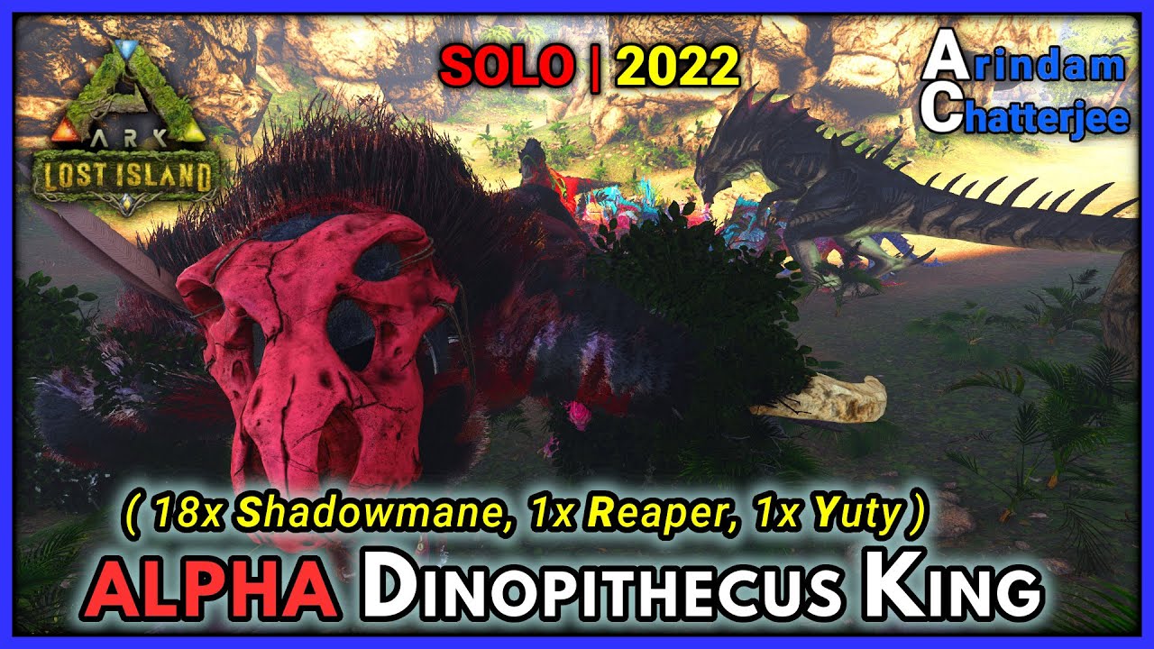Ark Lost Island - SOLO ALPHA DINOPETHECUS KING BOSS FIGHT with Shadowmane Army - S2E271