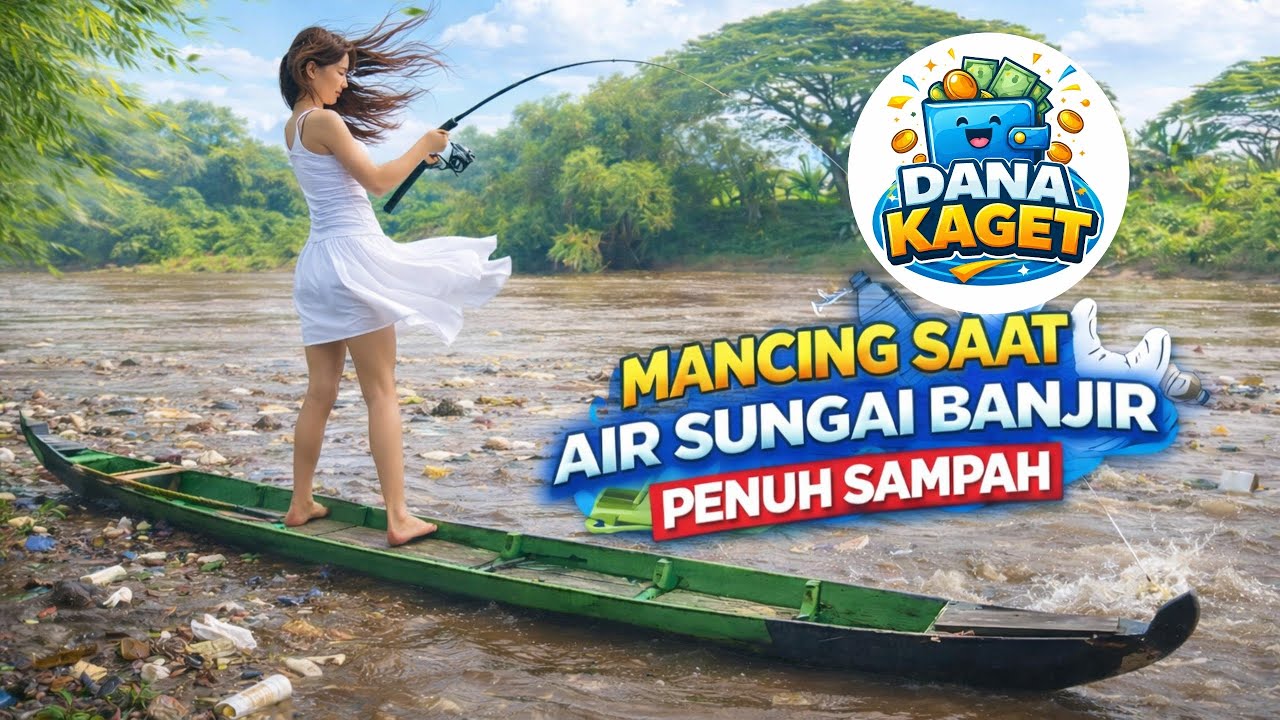 GILA! MANCING SAAT BANJIR DI SUNGAI BENGAWAN