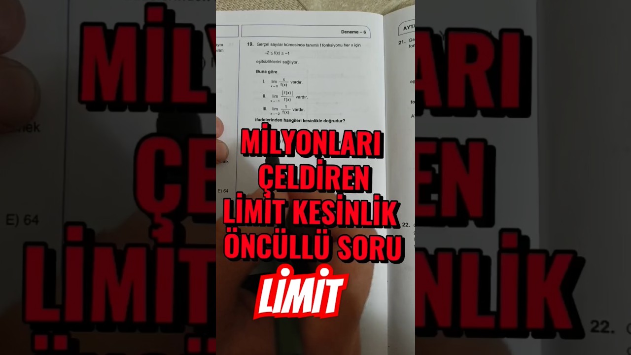 Milyonları &Ccedil;ELDİREN LİMİT SORUSU! Ayt limit &ouml;nc&uuml;ll&uuml; kesinlikle #ayt #limit #t&uuml;rev #aytmatematik #tyt