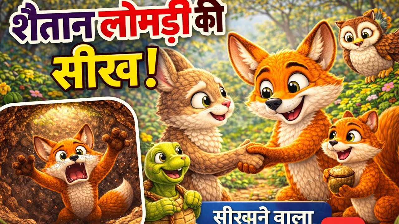 🐿️ गिलहरी ने लोमड़ी को सिखाया सबक 🦊 | Kids Moral Story in Hindi 🌳