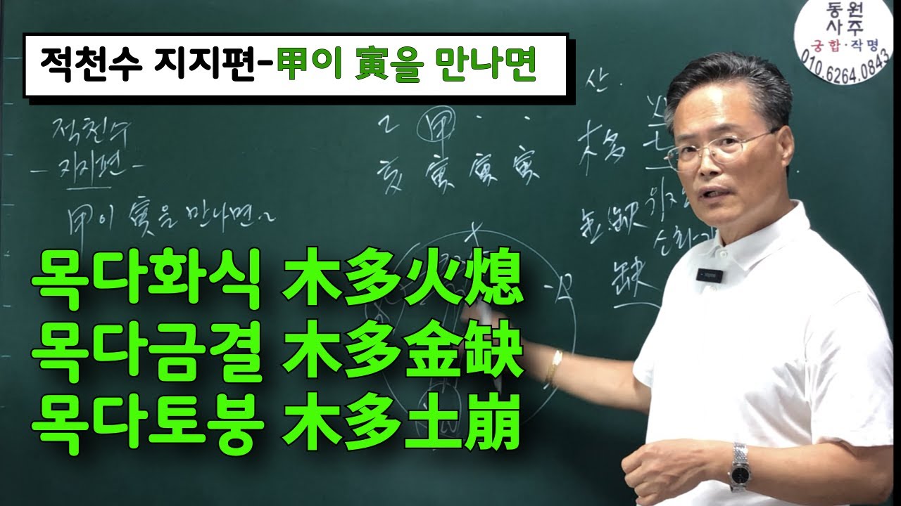 적천수 지지편-갑이 인을 만나면 목다화식, 목다금결,  목다토붕