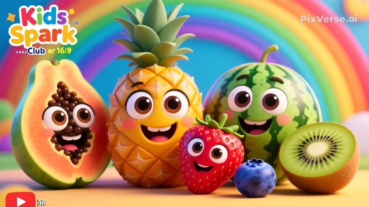 🍎🍍🍉 Fruits Name Song For Kids🍎🍍🍉 | Version-2 | Learn Fruits | Fruits with Spelling फलों के नाम गीत 🍎