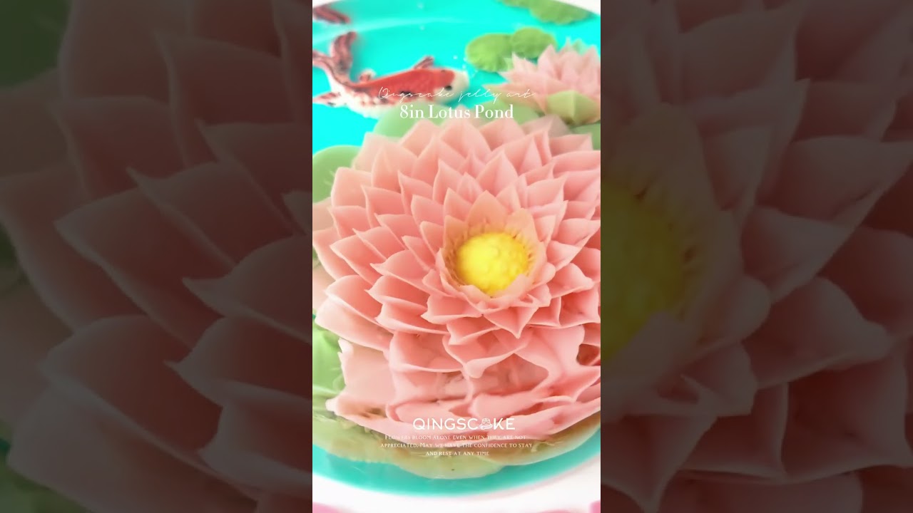🌿✨ Experience the serenity of our Lotus Pond Jelly Cake! 🌸