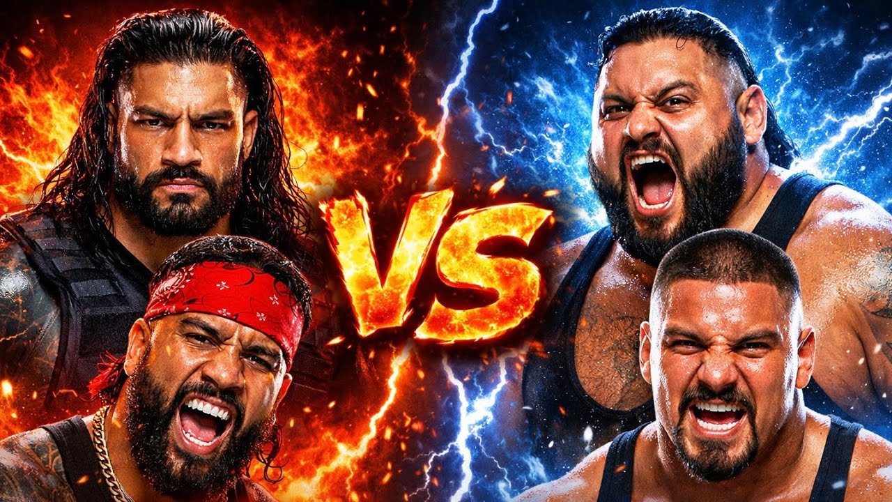 ROMAN REIGNS AND JEY USO VS BRON BREAKKER AND BRONSON REED WWE 2K25 GAMEPLAY 