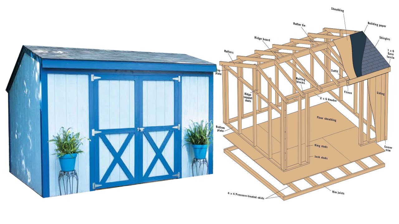 8×12 Saltbox Storage Shed Plans