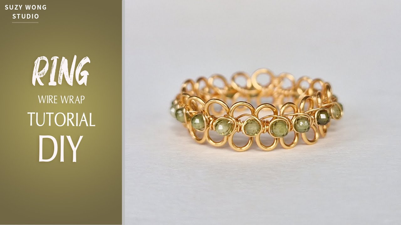 Seamless Green Zircon Wire Wrap Ring Tutorial| Easy Ring| DIY Ring| DIY Jewelry| How to make