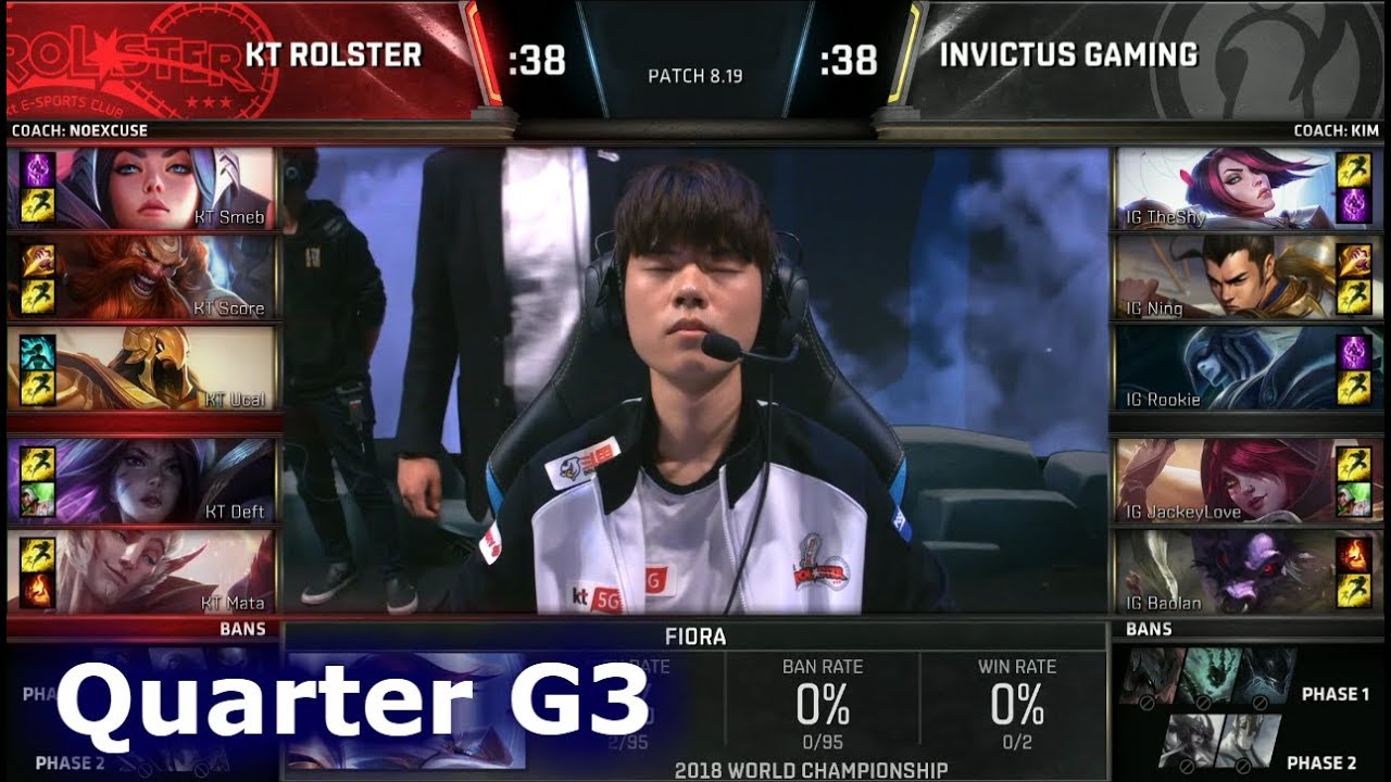 KT vs IG Game 3 | Quarter Final S8 LoL Worlds 2018 | KT Rolster vs Invictus Gaming G3